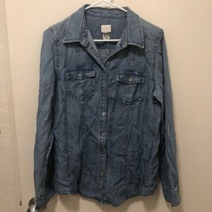 Denim button up blouse